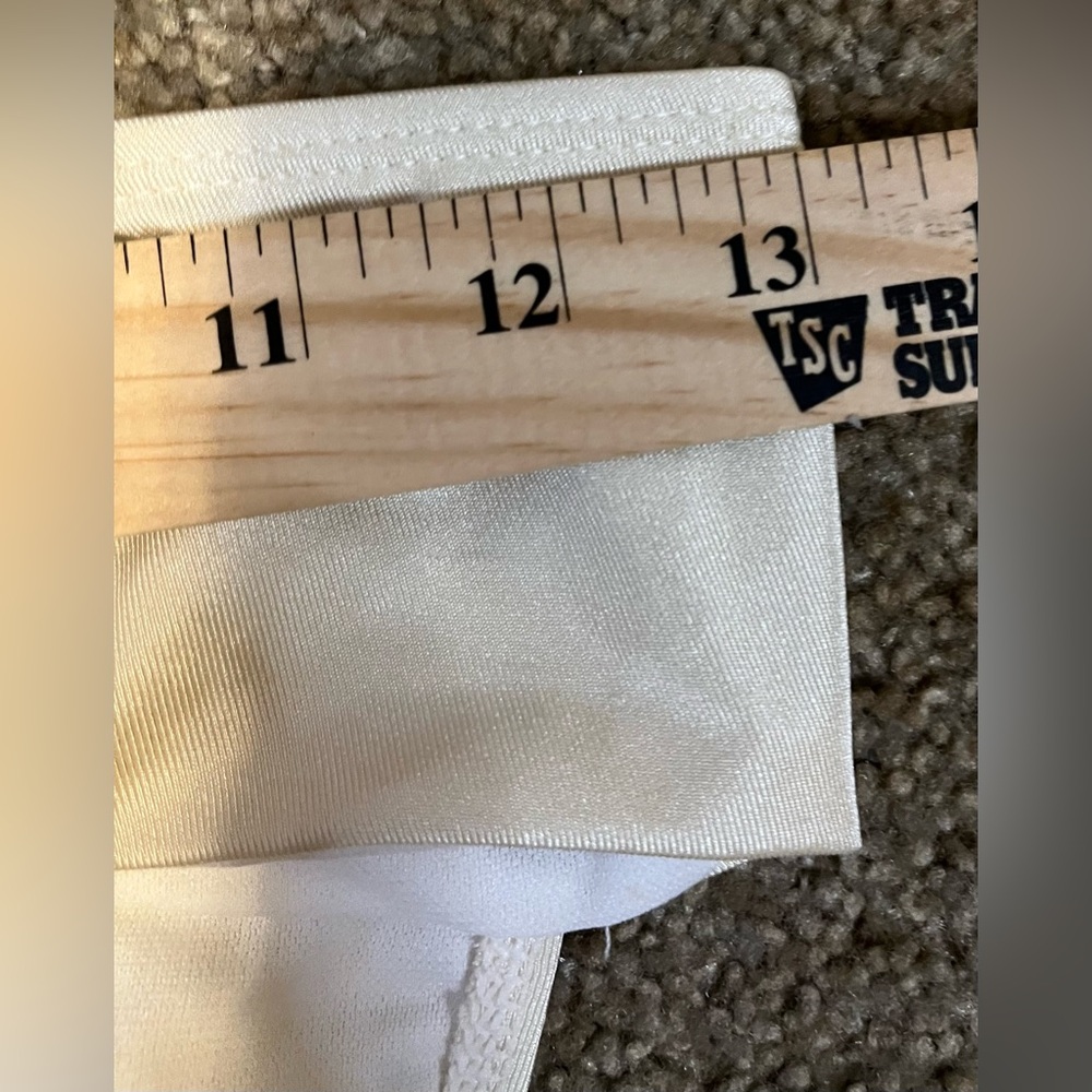 Pretty Little Thing Cream Hammered Trim High Waist Bikini Bottom size 4 - Picture 5 of 11